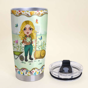 A Dirty Hoe Is A Happy Hoe, Personalized Tumbler, Gifts for Gardening Girl - Tumbler Cup - GoDuckee