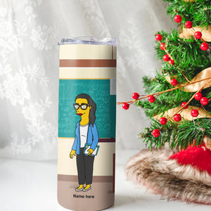 Simpsonalized Gifts For Best Teacher in Search Engine Custom 20oz Skinny Tumbler - Tumbler Cup - GoDuckee