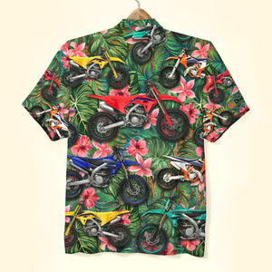 Motocross Hawaiian Shirt, Aloha Shirt, Flower Pattern - Hawaiian Shirts - GoDuckee