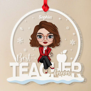 Personalized Custom Shape Ornament, Best Teacher Forever - Ornament - GoDuckee