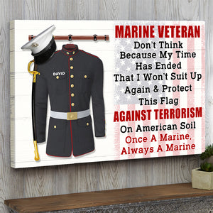 Personalized Marine Veteran Uniform Poster - Once A Marine Always A Marine - Poster & Canvas - GoDuckee