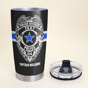 Police Shield - Personalized Tumbler - Tumbler Cup - GoDuckee