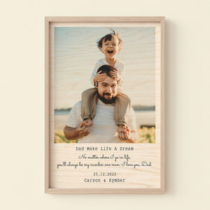 Dad Make Life A Dream Personalized Canvas Print, Dad Gift - Poster & Canvas - GoDuckee