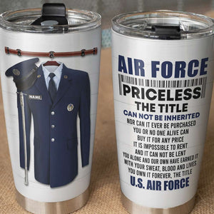 Personalized Airforce Tumbler - The Title Cannot Be Inherited - Uniform On Hanger - Tumbler Cup - GoDuckee