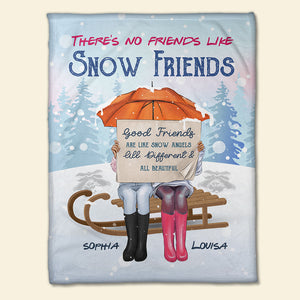 There's No Friends Like Snow Friend, Personalized Christmas Besties Blanket - Blanket - GoDuckee