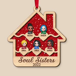 Soul Sisters Personalized Sisters Ornament, Christmas Tree Decor - Ornament - GoDuckee