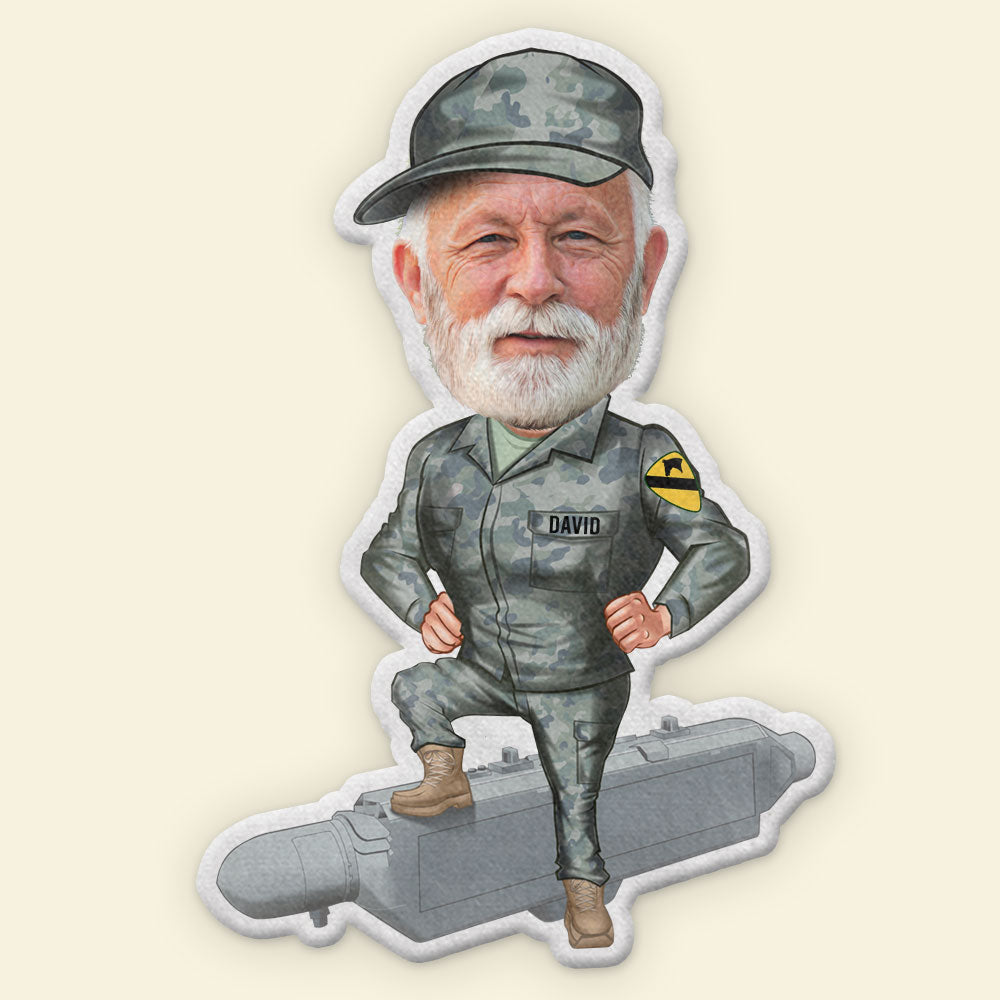 Custom Military Pillow - Man With Happy Face - Pillow - GoDuckee