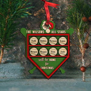 All Stars Will Be Home For Christmas Personalized Wood Ornament, Christmas Gift For Baseball Player - Ornament - GoDuckee