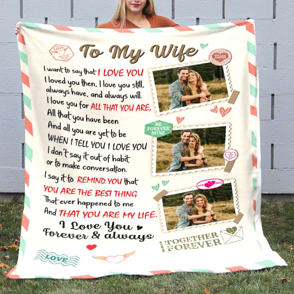 To My Wife Personalize Couple Blanket 03DNHH241122 - Blanket - GoDuckee