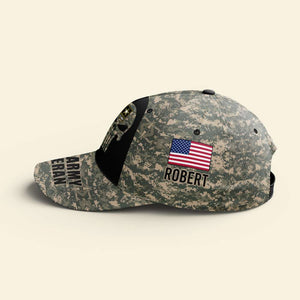 Military and American Flag, Personalized Classic Cap, Military Gift - Classic Cap - GoDuckee