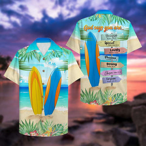 Surfing Hawaiian Shirt - Unique Special Lovely - Palm Beach Pattern - Hawaiian Shirts - GoDuckee