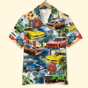 Custom Drag Racing Car Photo Hawaiian Shirt, Beach Pattern, Gift For Summer - Hawaiian Shirts - GoDuckee