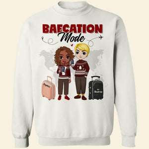 Baecation Mode Couples Travel Sweater, Personalized Couple Shirt - Shirts - GoDuckee