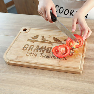 Grandma's Little Tweethearts, Personalized Engraved Cutting Board, Gift For Grandma, Grandma's Little Cute Birds Cutting Board, Mother's Day Gift - Home Decor - GoDuckee