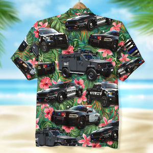 Police Vehicles Hawaiian Shirt, Tropical Pattern - Hawaiian Shirts - GoDuckee