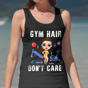Gym Hair Don't Care, Personalized Shirt for Gym Girls - Shirts - GoDuckee