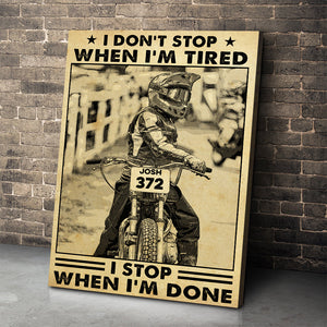 Personalized Motocross Poster - I Stop When I'm Done - Vintage - Poster & Canvas - GoDuckee