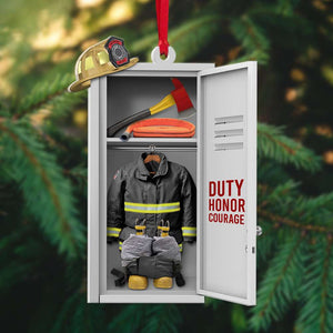 Firefighter Equipment Locker, Personalized Acrylic Ornament - Ornament - GoDuckee