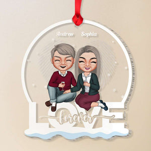 Elder Couple In Love Personalized Shape Ornament Gift For Couple - Ornament - GoDuckee