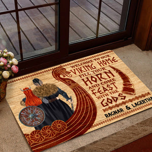 Personalized Viking Couple Doormat - Welcome To Our Viking Home - Doormat - GoDuckee