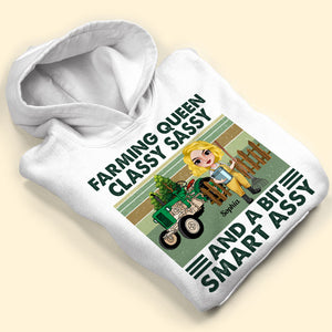 Farming Queen Classy Sassy And A Bit Smart Assy Personalized Farmer Shirt Gift For Her - Shirts - GoDuckee