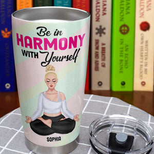 Be In Harmony With Yourself Personalized Yoga Knowledge Tumbler Cup - Tumbler Cup - GoDuckee