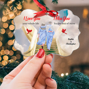 I Love You I Miss You Personalized Medallion Acrylic Ornament - Ornament - GoDuckee