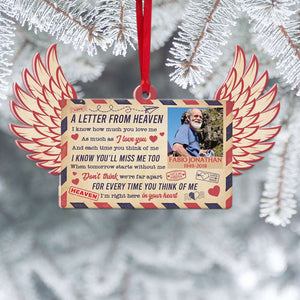 A Letter From Heaven, Heaven Personalized Photo Wood Ornament Christmas Gift - Ornament - GoDuckee