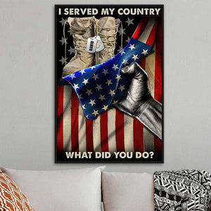 Veteran Poster - American Flag with Military Boots - I Served My Country - Poster & Canvas - GoDuckee