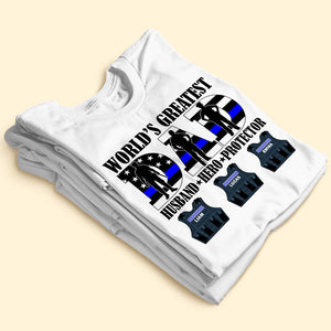World's Greatest Dad Personalized Police Shirt Gift For Dad - Shirts - GoDuckee