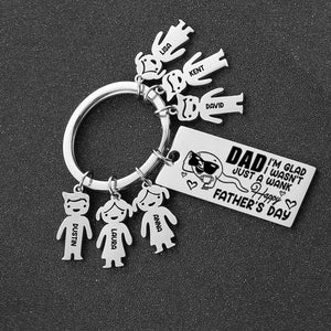 Custom Father's Day Gift Family Keychain, I'm Glad I Wasn't Just A Wank - Keychains - GoDuckee