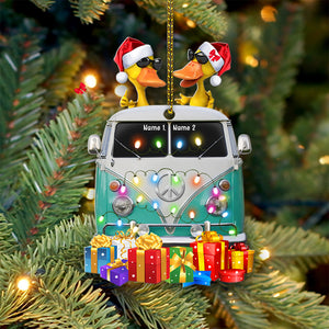 Couple Gift For Camping Lover - Personalized Duck Christmas Ornament - Ornament - GoDuckee