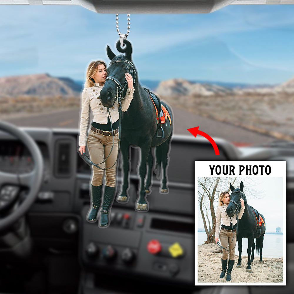 Horse Rider Moment - Personalized Flat Car Ornament - Gift for Horse Lovers - Ornament - GoDuckee