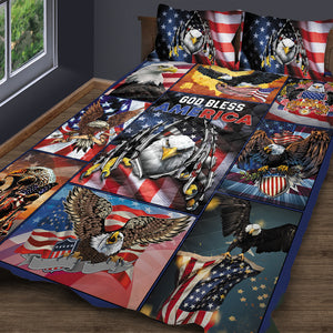 Veteran God Bless America, Quilt Bed Set, Gifts for Veterans - Blanket - GoDuckee