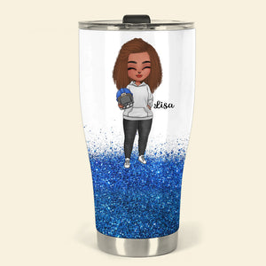 Personalized Football Girl Tumbler, Custom American Football Division, Gift For Football Lovers - Tumbler Cup - GoDuckee