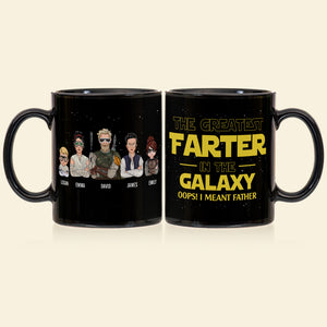 The Greatest Farter In The Galaxy Personalized S.W. Black Mug Gift For Dad - Coffee Mug - GoDuckee