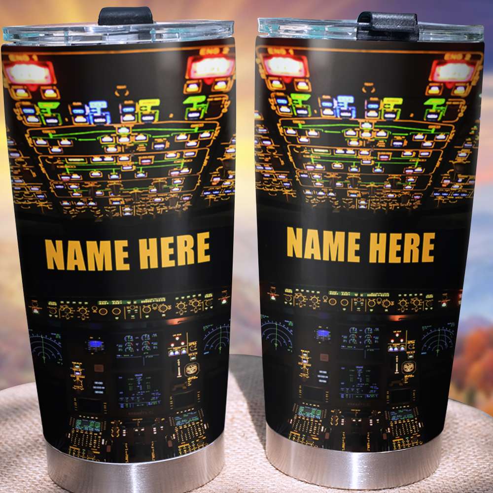 Personalized Pilot Plane's Control Panel Tumbler Cup - Gift for Pilot - Tumbler Cup - GoDuckee