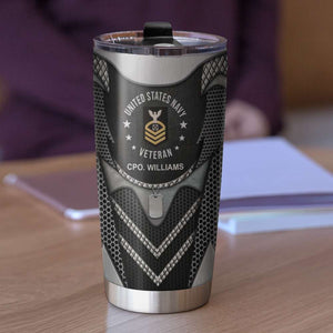 Personalized Military Tumbler Cup - My Time In Uniform May Be Over But My Watch Never Ends - Tumbler Cup - GoDuckee