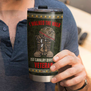 Veteran I Walked The Walk I Was There Sometimes I Still Am, Personalized Tumbler, Military Gifts - Tumbler Cup - GoDuckee