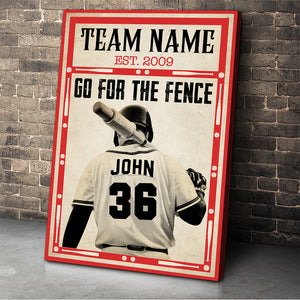 Personalized Baseball Player Poster - Go For The Fence - Vintage Art - Poster & Canvas - GoDuckee
