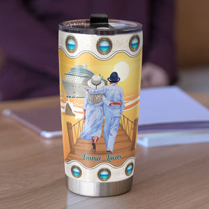 No Matter How Old We Get Never Stop Hugging Each Other Personalized Old Couple Tumbler Gift For Couple - Tumbler Cup - GoDuckee