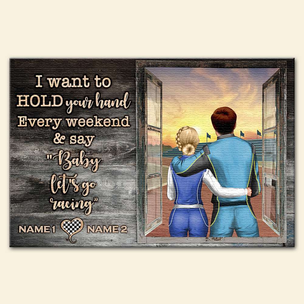 Personalized Racing Couple Poster - Baby Let's Go Racing - Window Frame - Poster & Canvas - GoDuckee