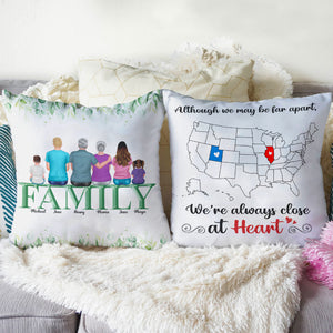 Although We May Be Far Apart, We're Always Close At Heart Personalized Pillow, Gift For Family - Pillow - GoDuckee