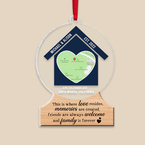 This Is Where Love Resides Memories Are Created Personalized Family Ornament, Custom Love Map - Ornament - GoDuckee