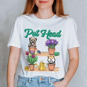 Personalized Dog Lover Shirts Gardening Pot Head, Custom Dog Breeds - Shirts - GoDuckee