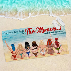 The Tan Will Fade But The Memories Will Last Forever Personalized Beach Towel, Gift For Girls - Beach Towel - GoDuckee