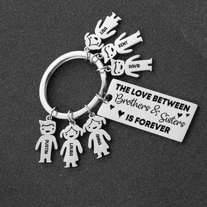Custom Siblings Name Family Keychain, Love Between Brothers and Sisters - Keychains - GoDuckee
