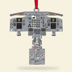 Personalized Plane Dashboard Ornament, Custom Airplane Cockpit, Christmas Tree Decor - Ornament - GoDuckee
