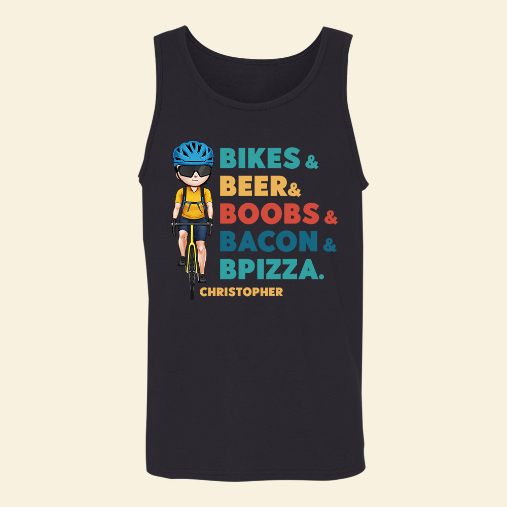 Bikes Beer Boobs Bacon Personalized Biker Shirts - Shirts - GoDuckee
