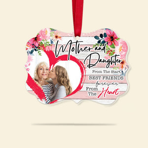 Mother And Daughters From The Start Best Friends Forever From The Heart ,Personalized Medallion Acrylic Ornament, Christmas Gift - Ornament - GoDuckee